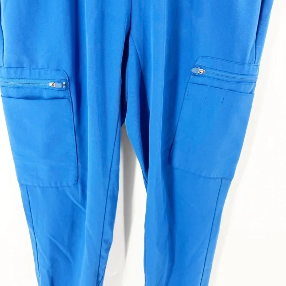 ✅ Figs Blue Cargo Pants with Elastic Cuffs Zamora‎ Jogger Scrub Pants SMALL